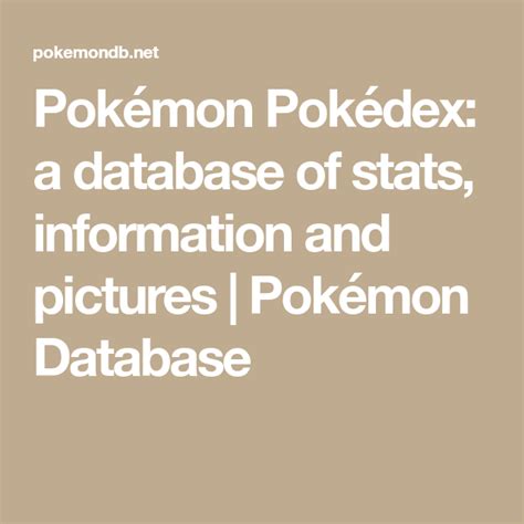 pokisex|Pokémon Pokédex: a database of stats, information and pictures.